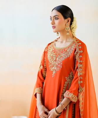 Fire Orange Kurta Set 6