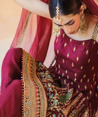 Burgundy Anarkali Set 6