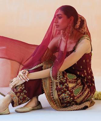 Burgundy Anarkali Set 8