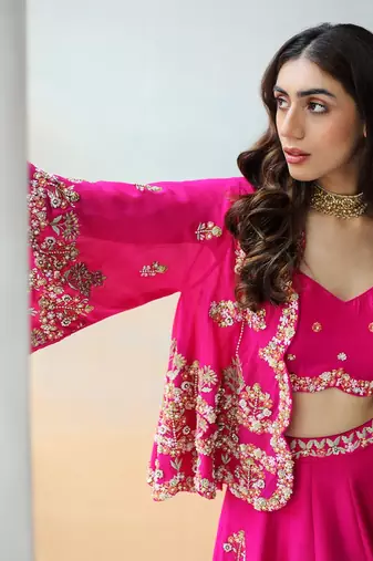 Fuchsia Pink Lehenga Set