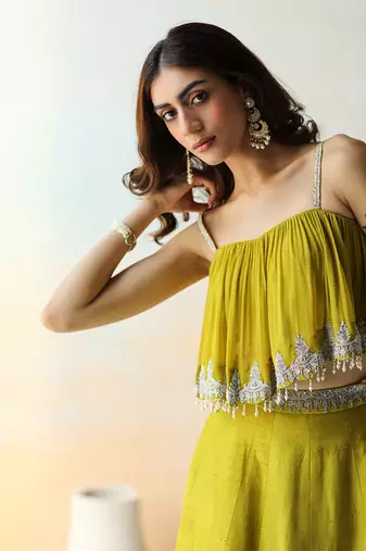 Lime Green Lehenga Set