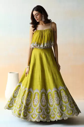 Lime Green Lehenga Set