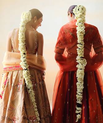 Fire Orange & Burgundy Lehenga Set 7