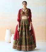 Deep Olive Green Lehenga Set