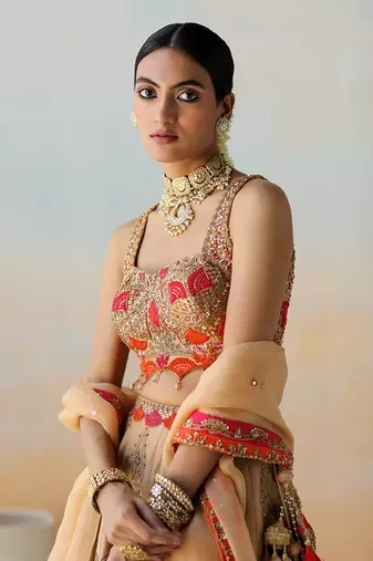 Dull Gold Lehenga Set