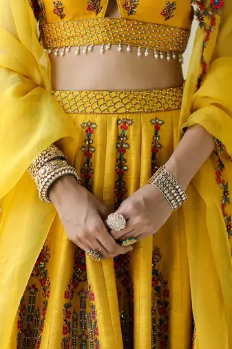 Mango Yellow Lehenga Set