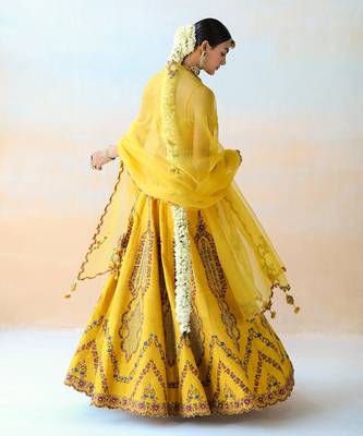 Mango Yellow Lehenga Set 4