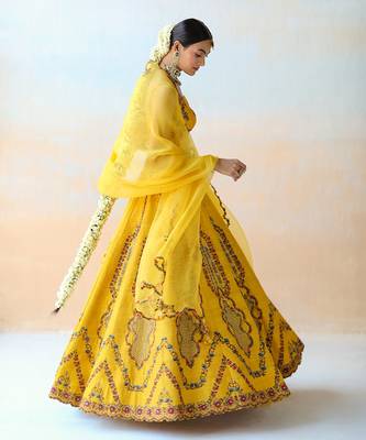 Mango Yellow Lehenga Set 5