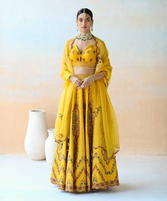 Mango Yellow Lehenga Set 7