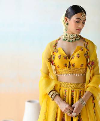 Mango Yellow Lehenga Set 8