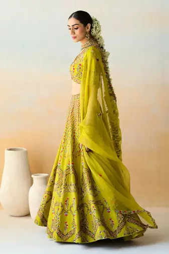 Lime Green Lehenga Set