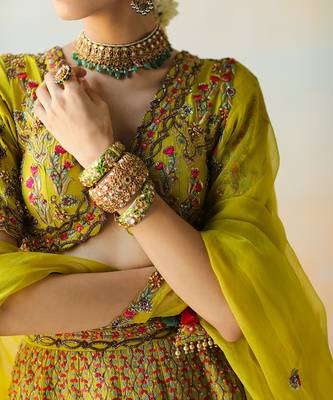Lime Green Lehenga Set 4