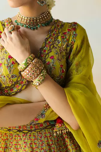 Lime Green Lehenga Set