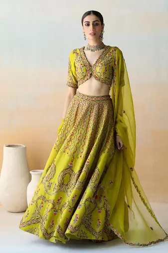 Lime Green Lehenga Set