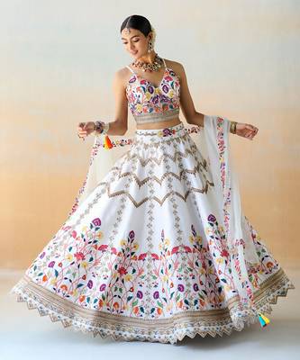 Bright White Lehenga Set 1