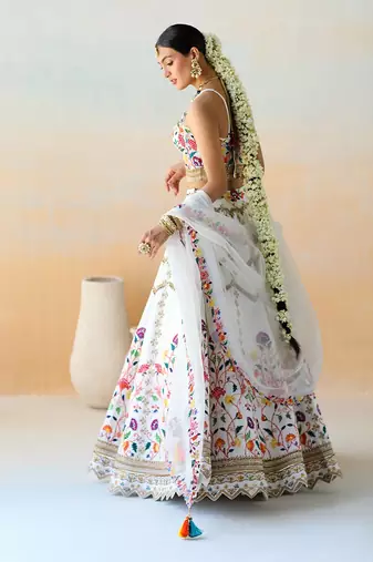 Bright White Lehenga Set