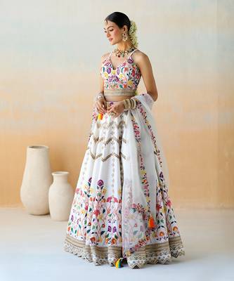 Bright White Lehenga Set 3