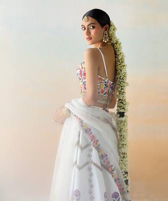 Bright White Lehenga Set 4
