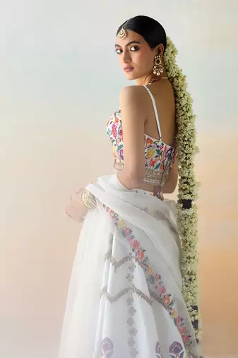 Bright White Lehenga Set