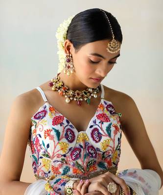 Bright White Lehenga Set 5