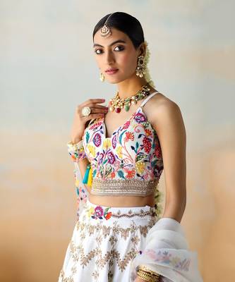 Bright White Lehenga Set 6