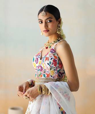 Bright White Lehenga Set 7
