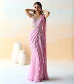 Lilac  Pre-Draped Saree Set