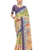 Multicolor Printed Art Silk Saree With Blouse