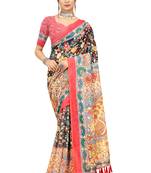 Multicolor Printed Art Silk Saree With Blouse