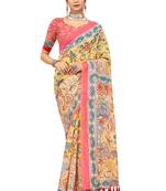 Multicolor Printed Art Silk Saree With Blouse
