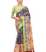 Multicolor Printed Art Silk Saree With Blouse