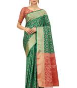 Green Woven Patola Saree With Blouse