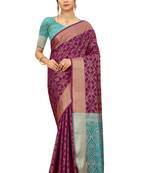Lavender Woven Patola Saree With Blouse