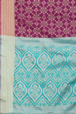 Lavender Woven Patola Saree With Blouse 5
