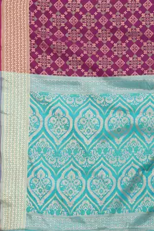 Lavender Woven Patola Saree With Blouse