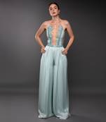 Sea Green Textured Jumpsuit