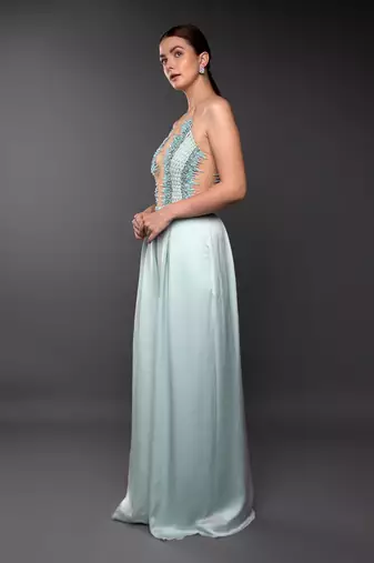 Sea Green Textured Jumpsuit
