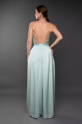 Sea Green Textured Jumpsuit