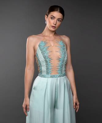 Sea Green Textured Jumpsuit 6