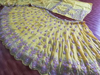 Meghalya Sunshine Yellow Georgette Lehenga Choli Set 2
