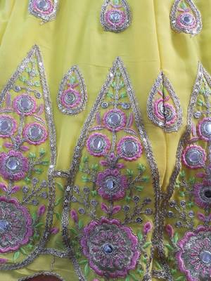 Meghalya Sunshine Yellow Georgette Lehenga Choli Set 5