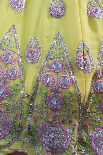Meghalya Sunshine Yellow Georgette Lehenga Choli Set