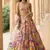 Multicolor thread and sequins embroidered Georgette indian wedding lehenga dress
