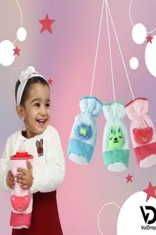 VoiDrop Baby Freeding Bottle Cover with Strap Neck Soft Plush Stretchable for (250, 260, 330 ml Feeders) Set of 3