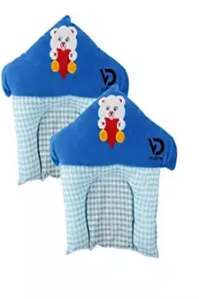 VoiDrop  Pack of 3 Head Neck Support Pillow, Organic Fabric Baby Pillow,Perfect for Kids Sleeping Pillow,Baby (Blue)