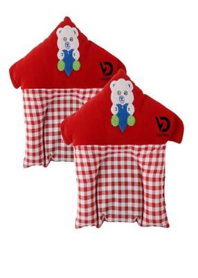 VoiDrop  Pack of 2 Head Neck Support Pillow, Organic Fabric Baby Pillow,Perfect for Kids Sleeping Pillow,Baby (Red) 1