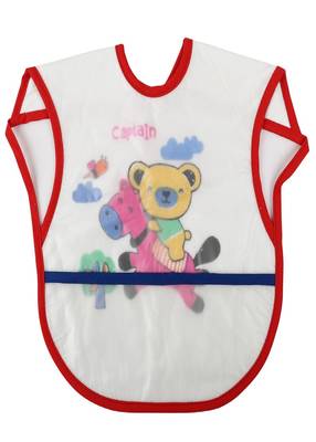 VOIDROP Cotton Bibs For Baby Kids Feeding 0 to 24 Months Comfort For Baby Re-usable Pack of 2 Red Color 1