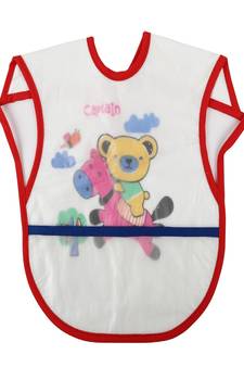 VOIDROP Cotton Bibs For Baby Kids Feeding 0 to 24 Months Comfort For Baby Re-usable Pack of 2 Red Color