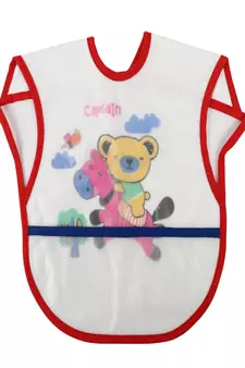 VOIDROP Cotton Bibs For Baby Kids Feeding 0 to 24 Months Comfort For Baby Re-usable Pack of 2 Red Color