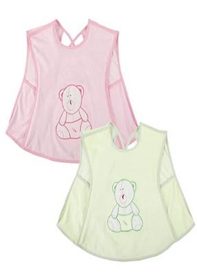 VOIDROP Cotton Bibs For Baby Kids Feeding 0 to 24 Months Comfort For Baby Re-usable Pack of 2 Pink Color 1